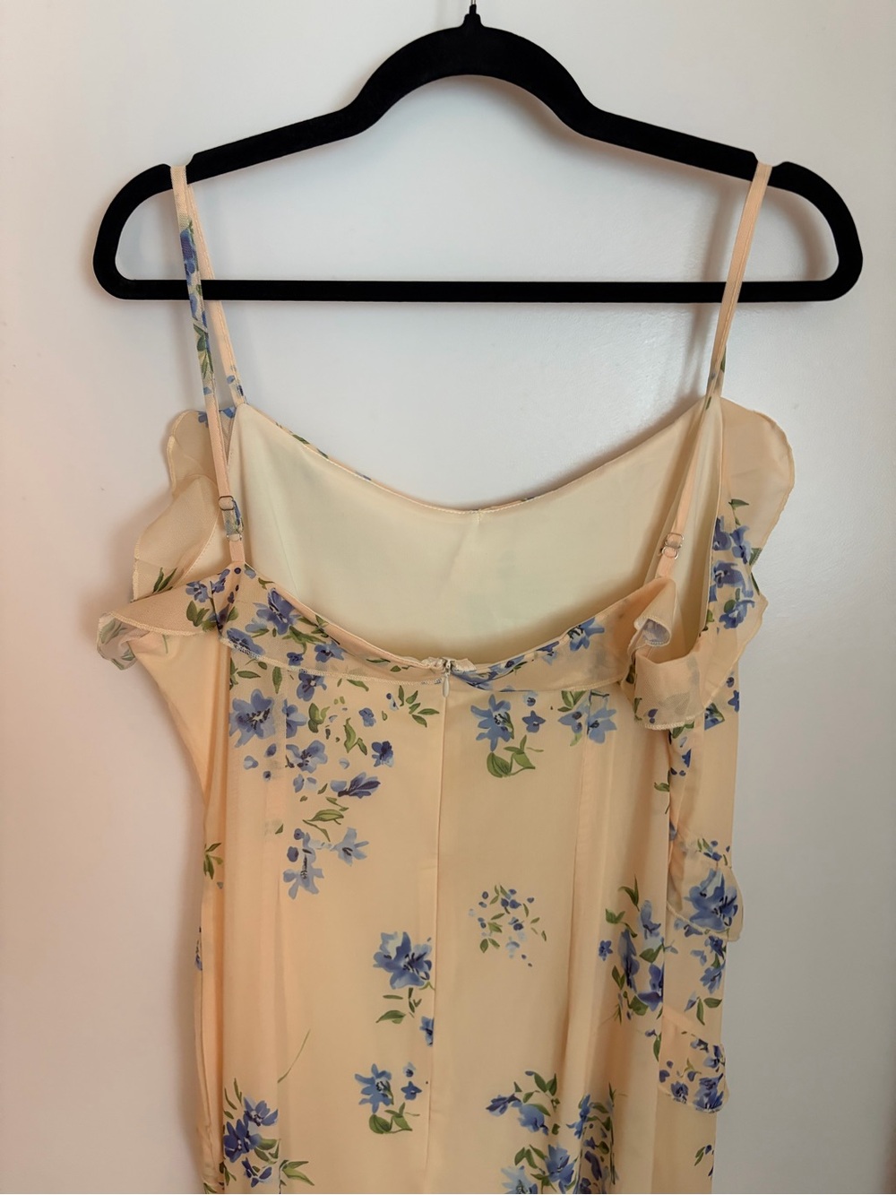 Yellow Floral Ruffle Slip Dress - Picture 4 of 6